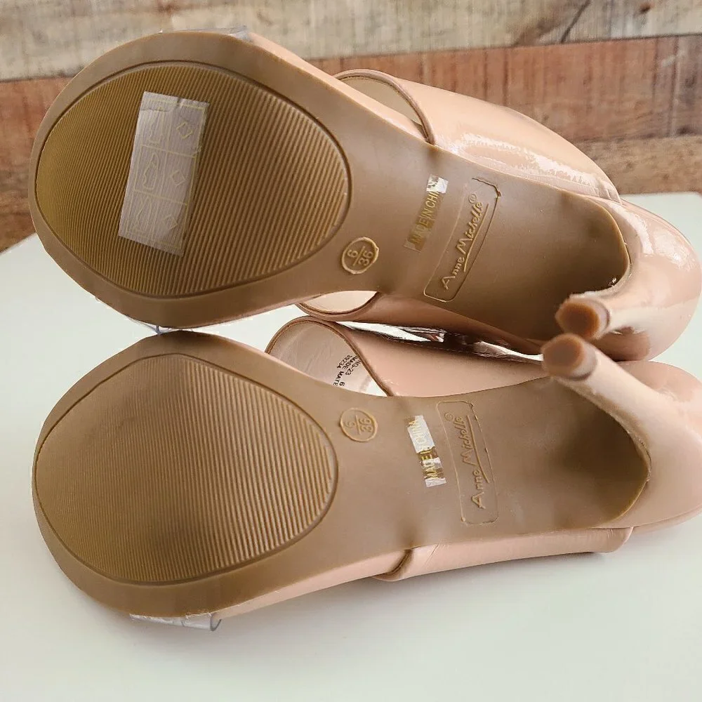ANNE MICHELLE SLIP-ON MULE HEEL SANDAL SIZE 6